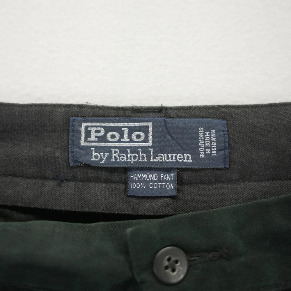 Polo Ralph Lauren‎ Hammond Pant Mens 36x32 Black Double Pleated Cuffed Chinos